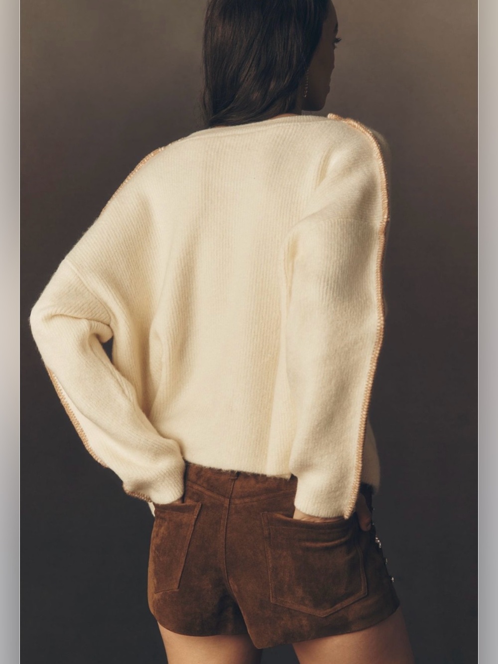 Oversized pilcro whipstitch cardigan - Picture 2 of 7